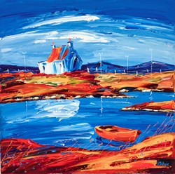 Lochside Home by Lynn Rodgie - Original Painting on Stretched Canvas sized 24x24 inches. Available from Whitewall Galleries