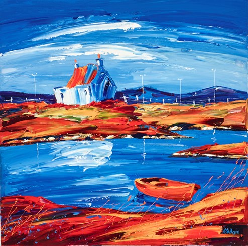 Lochside Home by Lynn Rodgie - Original Painting on Stretched Canvas